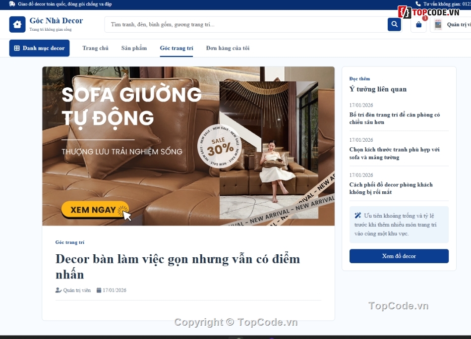 đồ trang trí,web trang trí,website bán hàng